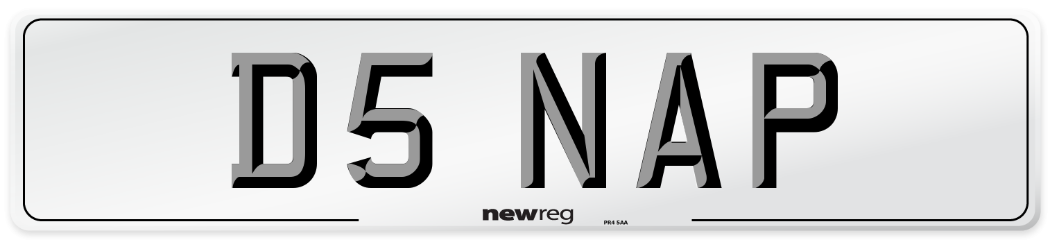 D5 NAP Number Plate from New Reg